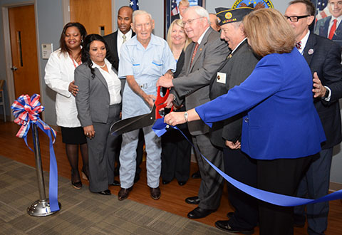 The Deputy VA Secretary Thomas Bowman, VISN 16 Network Director, and other key activation staff officially cut the ribbon of the Lake Charles CBOC. Harold Gournay, a World War II Veteran and former prisoner of war assisted with the opening. 