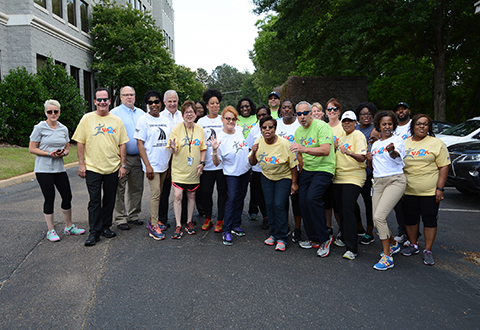 Employees at the South Central VA Health Care Network (VISN 16), in Ridgeland, Mississippi, hit the pavement to celebrate the eighth annual VA2K Walk & Roll, May 16 2018. The VA2K includes a short two kilometer walk. More than 20 VA employees participated.